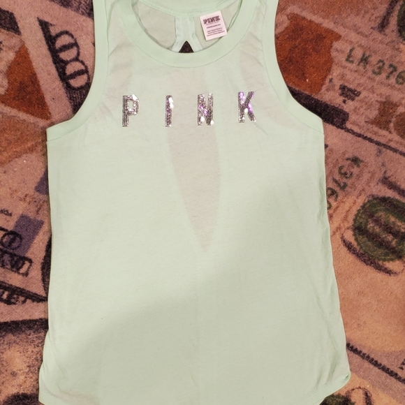 VS PINK Minty blingy tank top cut out in back - Picture 12 of 16